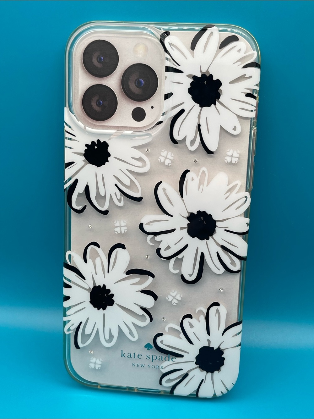 kate spade Clear Floral Daisy iPhone Case in White and Black
